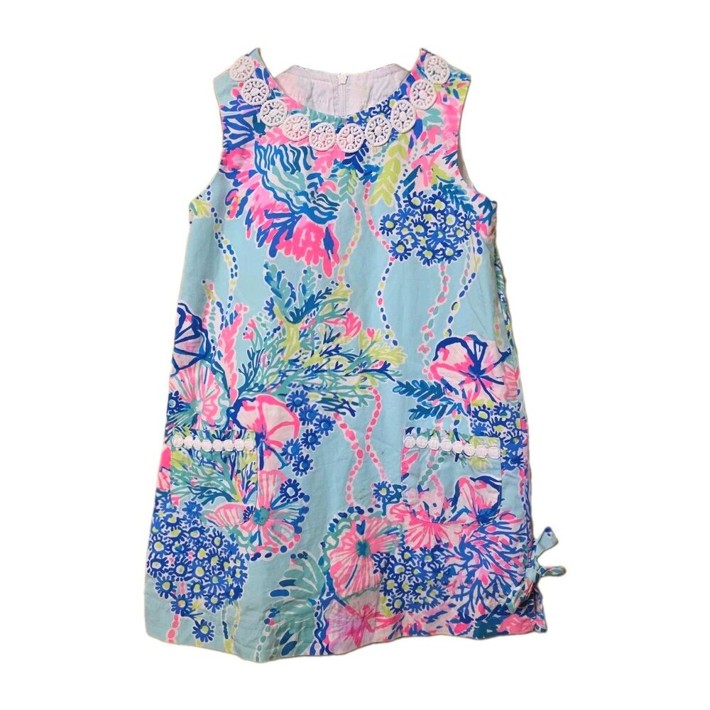 Lilly Pulitzer Size 5 Lilly Shift Dress Cay To My Heart Neon Bright Lightweight